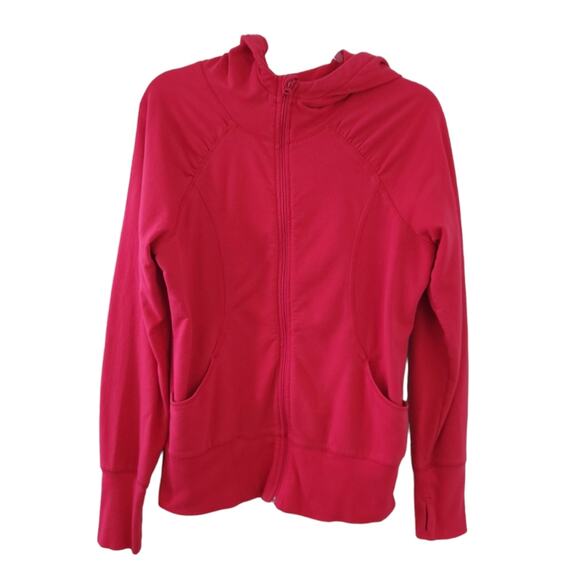 Z by Zella Hooded Sweatshirt Zip Up Jacket Large Red Athletic Running Coat - Picture 1 of 5